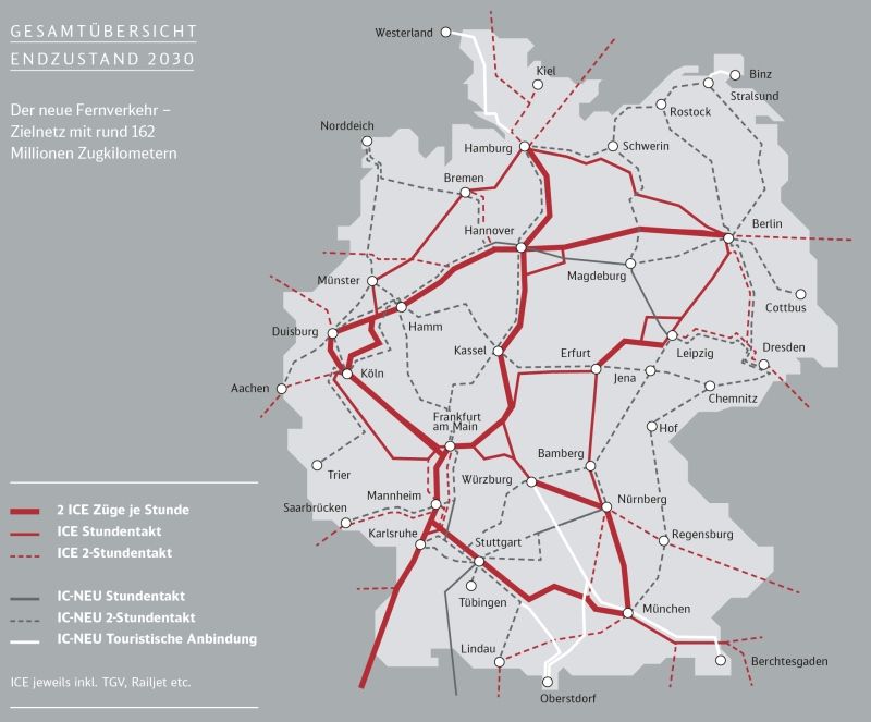 Der neue Fernverkehr - Zielnetz mit rund 162 Millionen Zugkilometern
